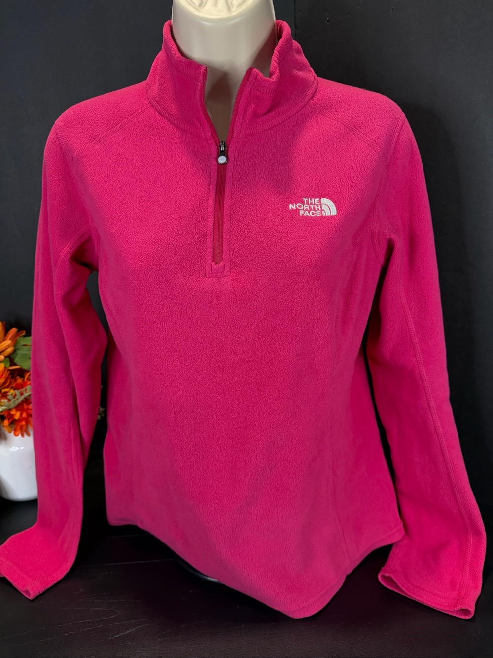 The North Face Women’s Hot Pink Quarter-Zip Fleece Pullover